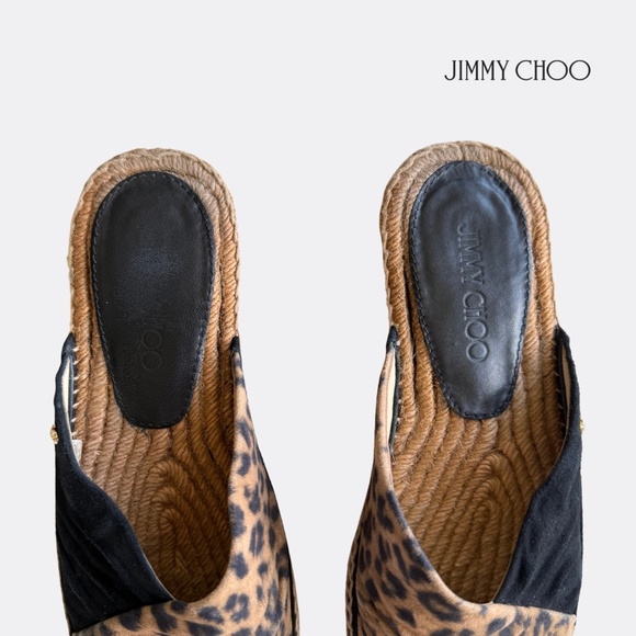 Jimmy Choo Leopard Print Espadrille Flat Sandals / Mules Size EU 38 - Picture 8 of 10
